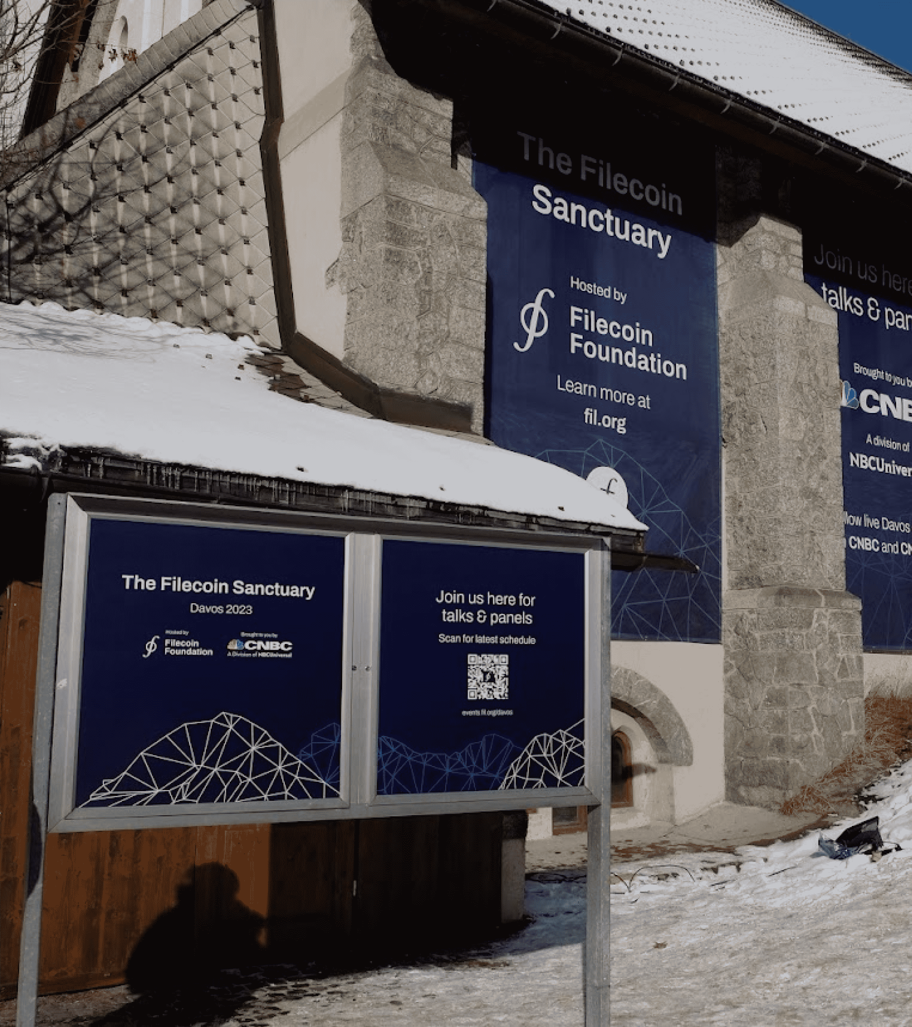 Entrance to the Filecoin sanctuary at Davos.